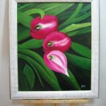 Imagen de cuadro enmarcado "Calas Rosas" Oleo sobre lienzo Enmarcado